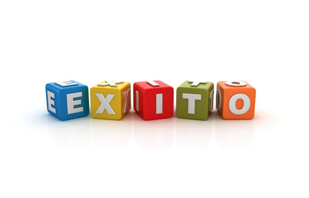 istock EXITO Buzzword Cubes - Spanish Word - 3D Rendering 1179637958