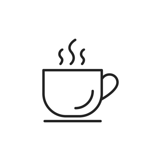filiżanka kawy. szablon ikony filiżanki kawy czarny kolor edytowalny. symbol kawy płaski wektor izolowany na białym tle. - coffee aromatherapy black black coffee stock illustrations