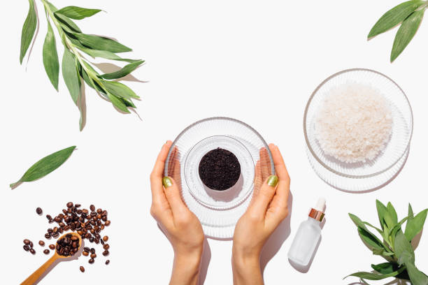 istock Flat lay composition homemade organic cosmetics kaolin clay 1179640473