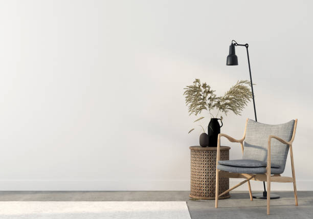 istock Gray armchair with a wooden table 1179641911