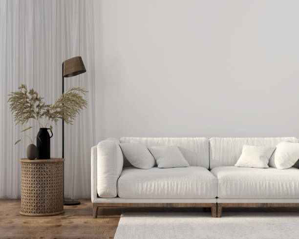 istock Ethnic style living room with white sofa 1179641929