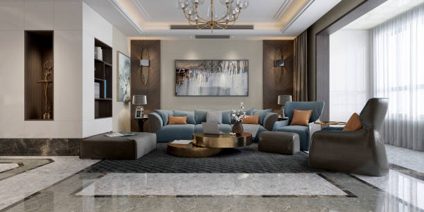 istock 3d render of modern living room interior. 1179643286