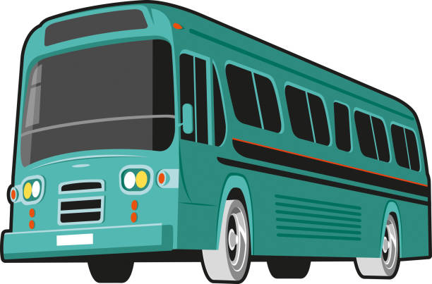 ilustraciones, imágenes clip art, dibujos animados e iconos de stock de autobús interurbano - bus coach bus travel isolated