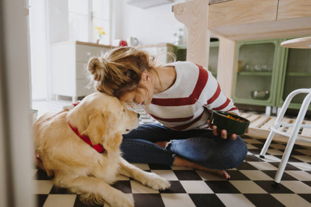 istock Morning with my pet in our kitchen 1179643777