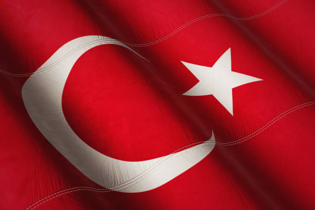 istock 3d rendered illustration wavy surface flag of Turkey Turkish Flag 4K 1179646264