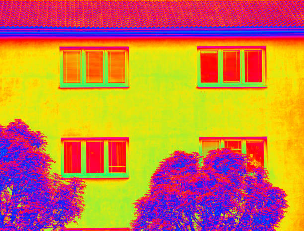 istock Infrared thermo vision shows thermal radiation from house 1179647494