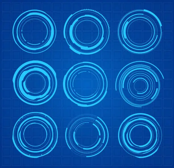 Vector illustration of HUD - technical circles