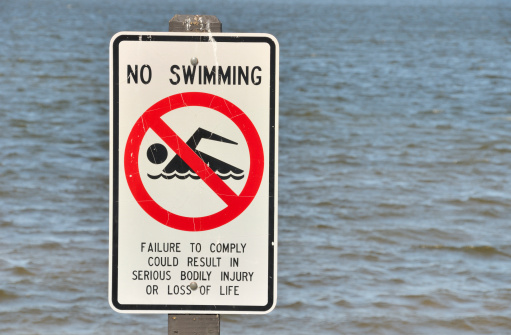 a french sign ban on diving in the river