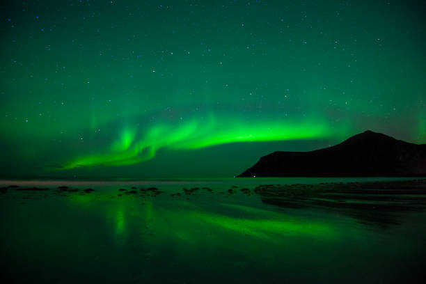 istock beautiful aurora boreal in Lofoten Islands 1179652473