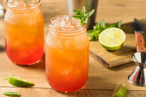 Homemade Sweet Planters Punch with Lime and Mint