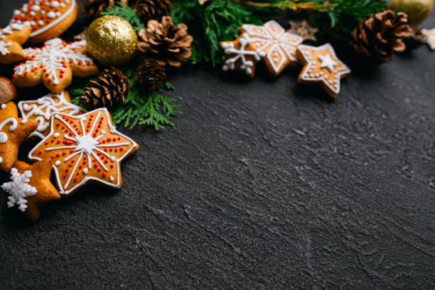 istock Christmas background with gingerbread cookies 1179656392