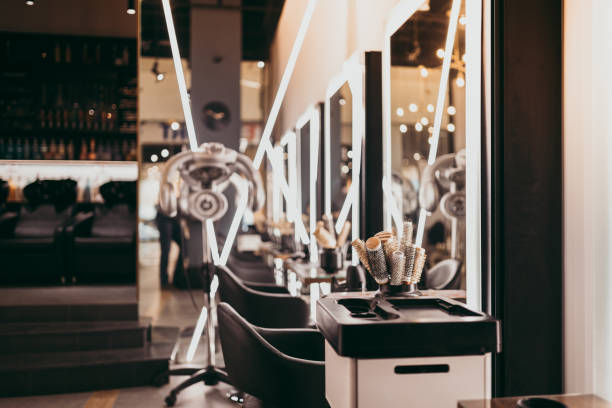 Hair salon interior Interior of modern and fashionable hair salon. beautician photos stock pictures, royalty-free photos & images