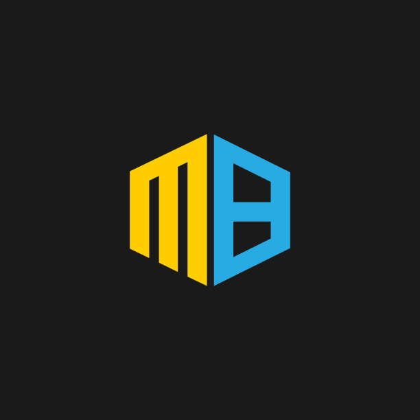 буква mb логотип / значок / символ дизайна. вектор mb дизайн. - letter m typescript sign design element stock illustrations