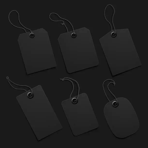 Vector illustration of Black Paper Tags