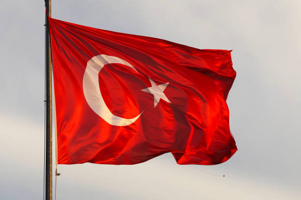 istock Turkish flag waving in the wind 1179660209