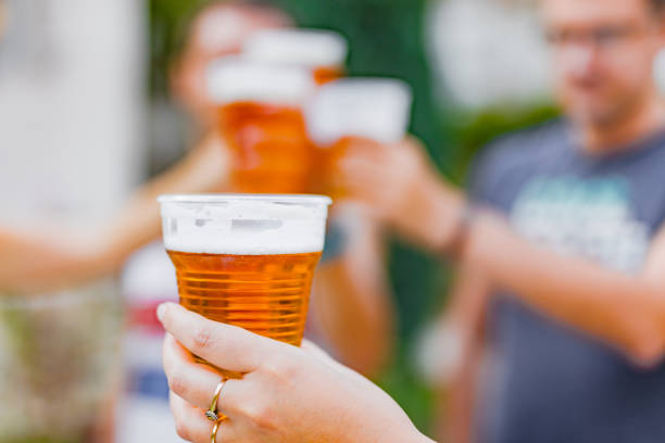 istock Friends enjoying drinking beer in the backyard. 1179660841