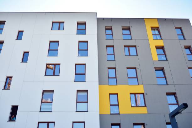 istock Modern apartment buildings on a sunny day with a blue sky. 1179662364