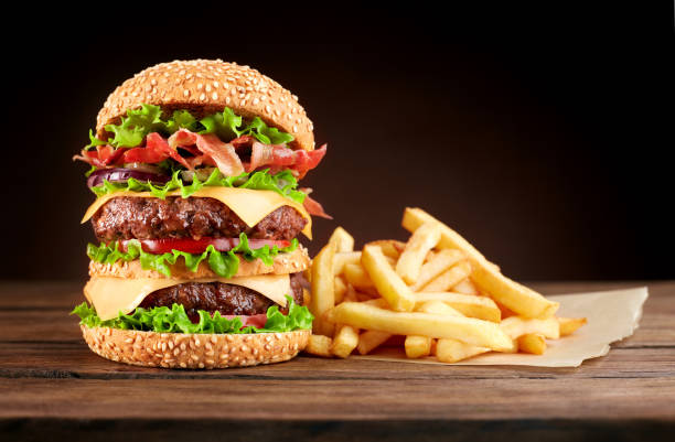 istock burger with french fries 1179662396
