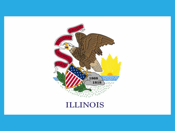 istock Flag of Illinois state of USA. Vector illustration 1179664040