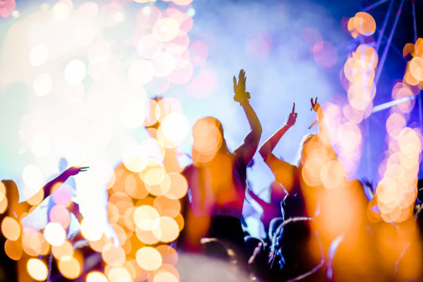 istock crowd watching fireworks - New Year celebrations- abstract holiday background 1179665269