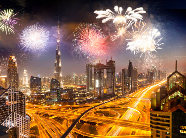 istock fireworks around Burj Khalifa - exotic New Year destination, Dubai, UAE 1179665330