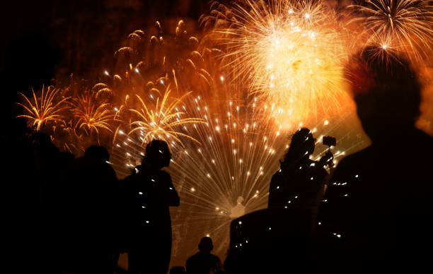 istock crowd of people watching fireworks 1179665595