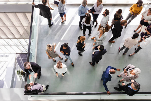 istock Overhead view of business people communicating 1179667671