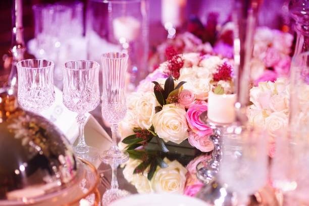 istock Beautiful table setting with crockery and flowers for a party, wedding reception or other festive event 1179667832