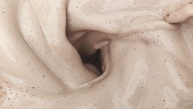 Blending chocolate milk at slow motion