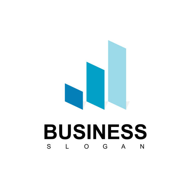 wachsende business chart logo design vorlage - logo grafiken stock-grafiken, -clipart, -cartoons und -symbole