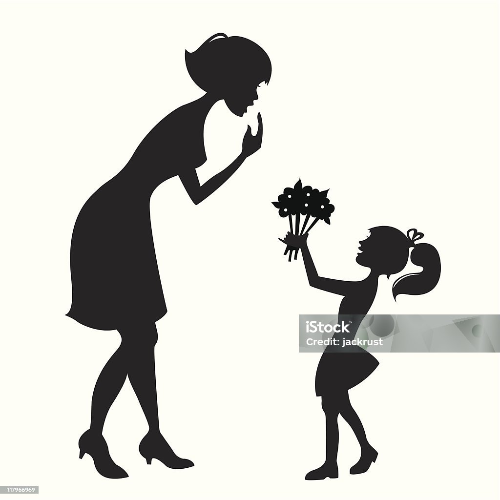 Madre e hija (vector - arte vectorial de Día de la madre libre de derechos