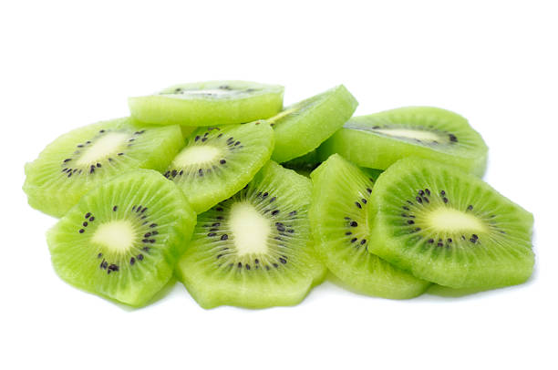 Macro of sliced kiwi