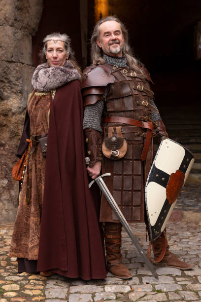 istock Couple in medieval clothing 1179678019
