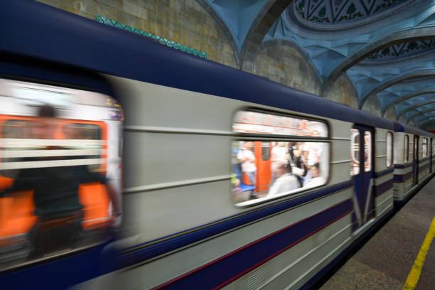 Tashkent, Uzbekistan - July 8, 2019: Alisher Navoiy is a station of the Tashkent Metro on Oʻzbekiston Line.