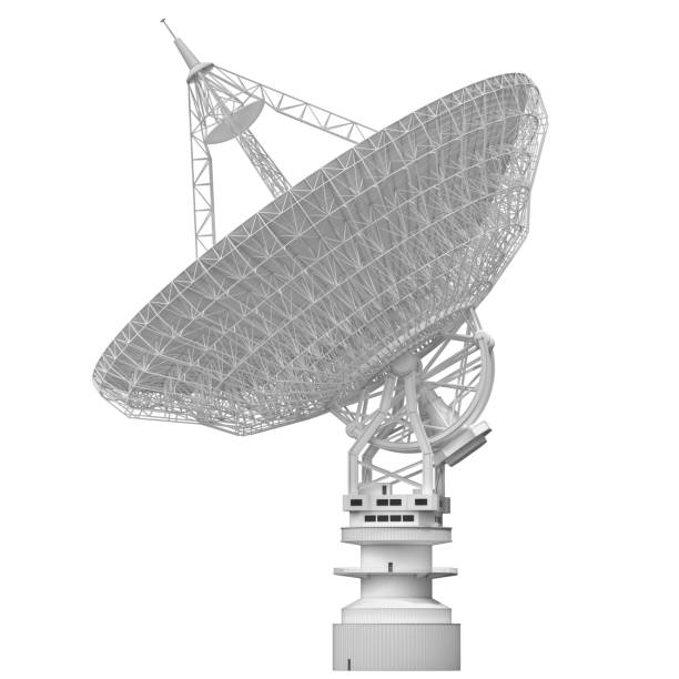 percorso di ritaglio parabola satellitare antenna incluso - horizon observatory foto e immagini stock