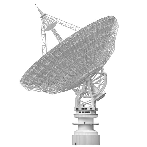 антенна спутниковая блюдо отсечения путь включено - horizon observatory стоковые фото и изображения