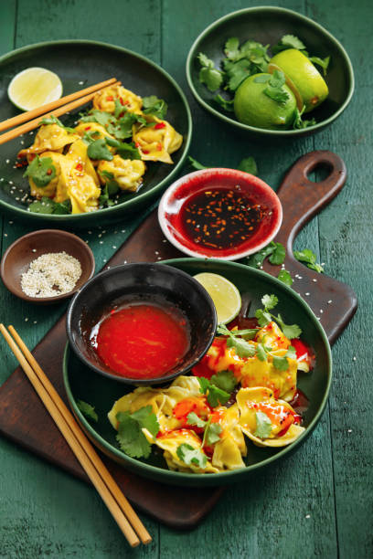 istock Steamed wontons filled with pork and chicken 1179688385