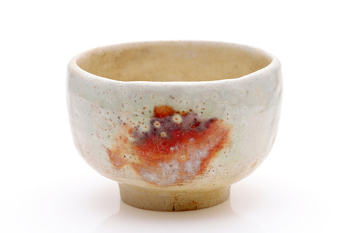 Single tea bowl used in Japanese matcha tea ceremony