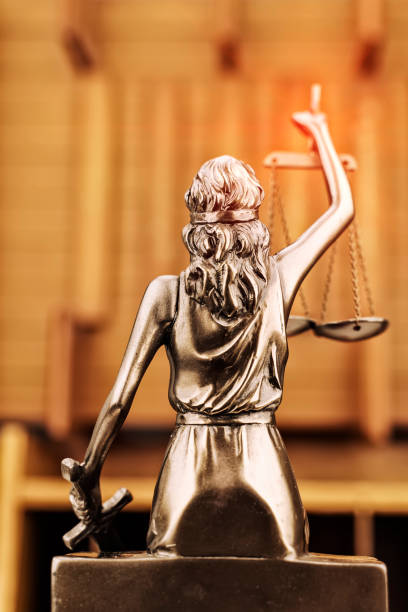 statue of justice themis or justitia, legal concept - statue of justice symbol justice law imagens e fotografias de stock