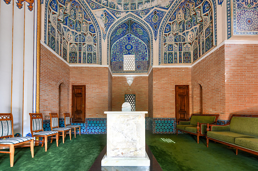 Shayhantaur Memorial Complex in Tashkent, Uzbekistan. The Mausoleum of Sheikh Hovendi at-Tahur (Sheihantaur) is an architectural monument in Tashkent, Uzbekistan.