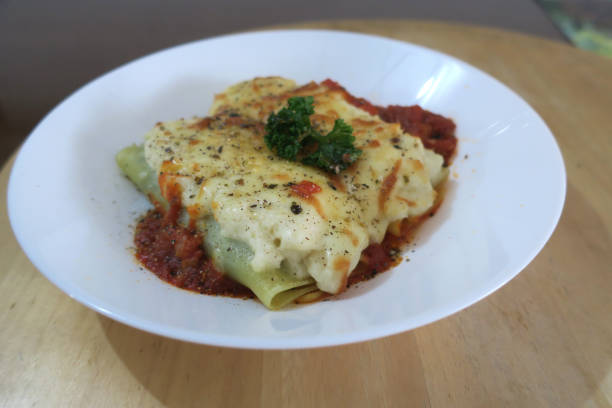 istock Spinach Cannelloni on white plate, bangkok, thailand 1179695818
