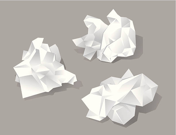 종이 - paper crumpled wrinkled white stock illustrations