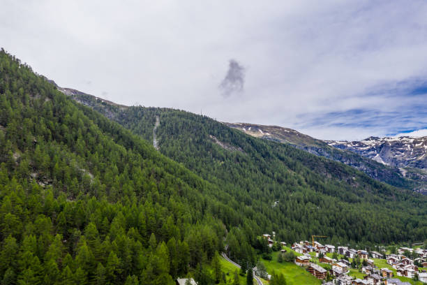 istock Zermatt Valley and Matterhorn Peak under cloudy sky, Switzerland 1179708257