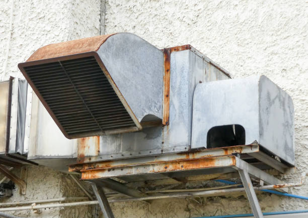 istock Ventilation and air conditioning pipe installed outside the building. 1179710616