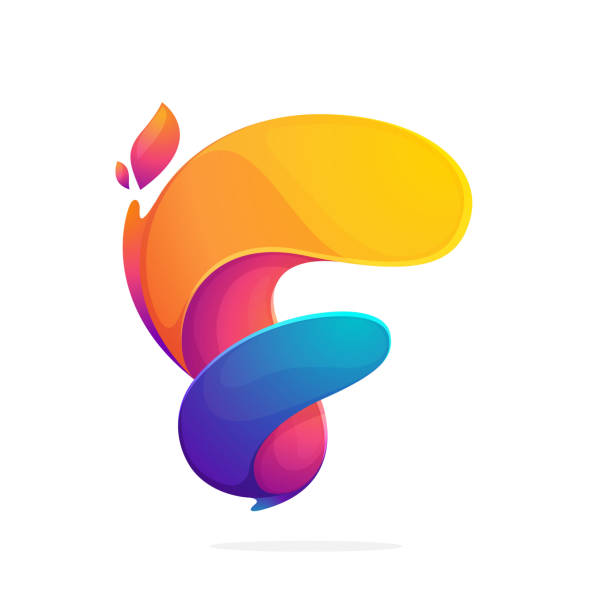 炎からなるf文字のロゴ。 - letter f点のイラスト素材／クリップアート素材／マンガ素材／アイコン素材