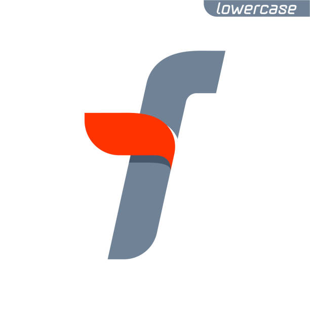 ilustrações de stock, clip art, desenhos animados e ícones de f letter logo with fast speed red flag line. - letter f flash