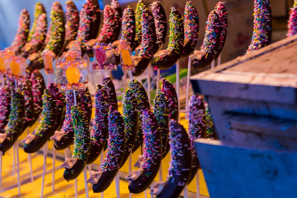 Chocolate banana is a candy. Popular sweets at the festival.