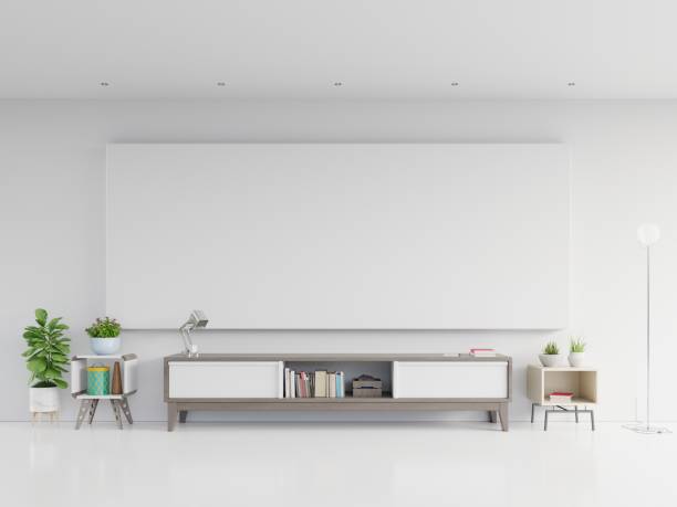 istock shelf tv in modern empty room,minimal design. 1179714423