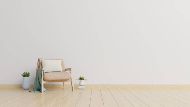 istock The interior has a armchair on empty white wall background. 1179714430