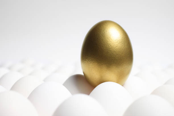 istock Gold Egg Standing Out from a Crowd of Ordinary Eggs 1179716219